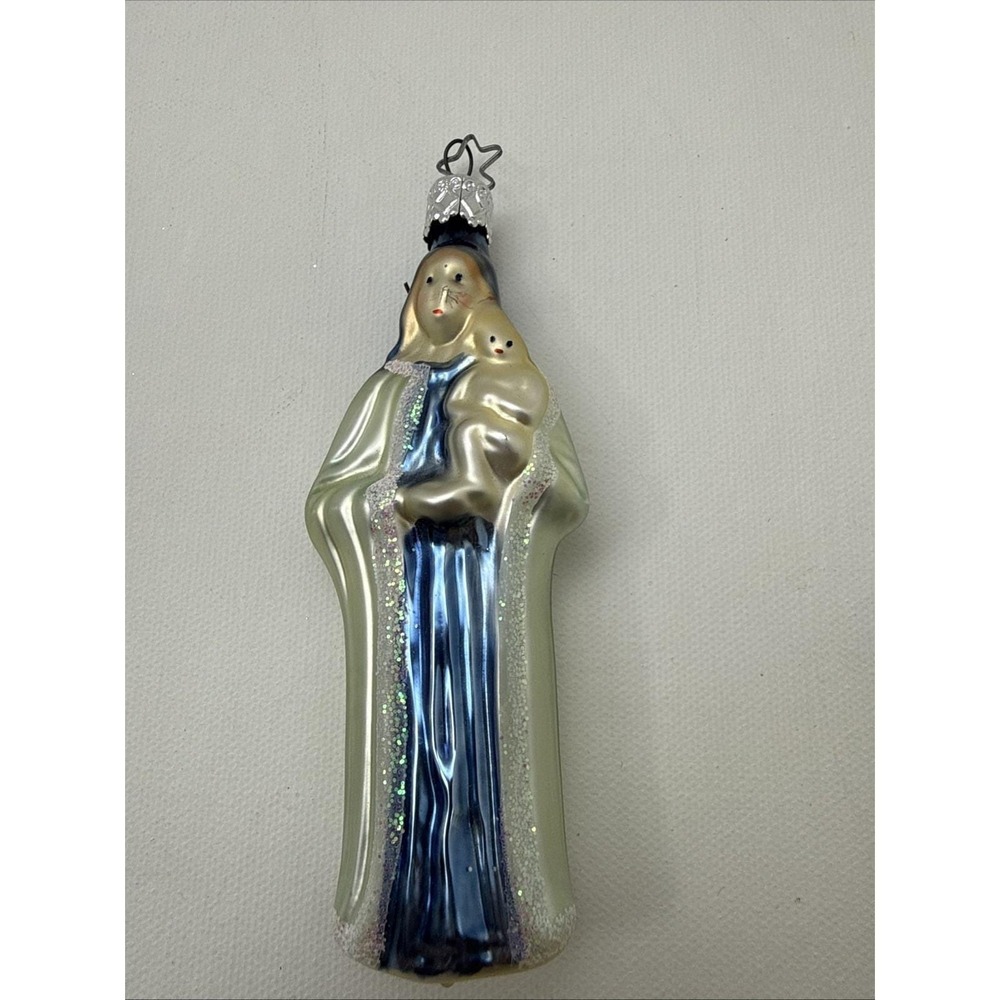Inge Glas Madonna & Child‎ Christmas Ornament Star Cap Old World Christmas VTG